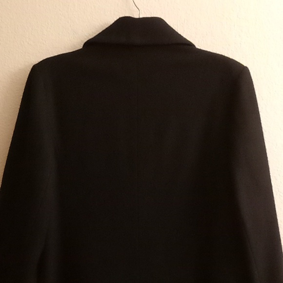 VINTAGE Stephanie Mathews Wool Winter Size 12 Black Color Pea Coat HMBC - Picture 4 of 15